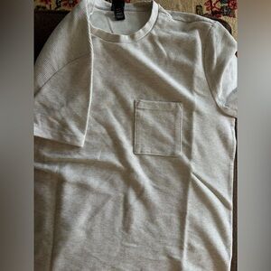 Cream Textured Short Sleeve Shirt